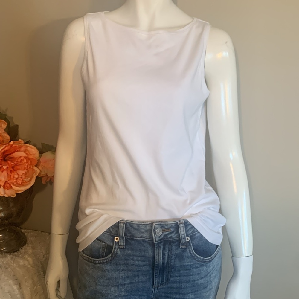 Talbots White Cotton Tank Top XS